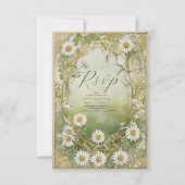 デイジーアールヌーボーアイボリーグ結婚リーン 出欠カード (正面)