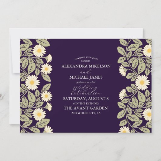 デイジーアールヌーボー結婚ズ 招待状 (正面)