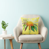 デイジーイエローモーダー水彩フラワーアート クッション (椅子)