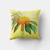 デイジーイエローモーダー水彩フラワーアート クッション (裏面)