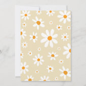 デイジーイエローレトロ最初の誕生日パーティーの招待 招待状 (裏面)