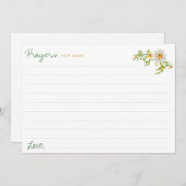 デイジーイエロー&ホワイトベビーシャワー祈りの言葉カード アドバイスカード