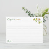 デイジーイエロー&ホワイトベビーシャワー祈りの言葉カード アドバイスカード (スタンド正面)