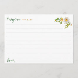 デイジーイエロー&ホワイトベビーシャワー祈りの言葉カード アドバイスカード