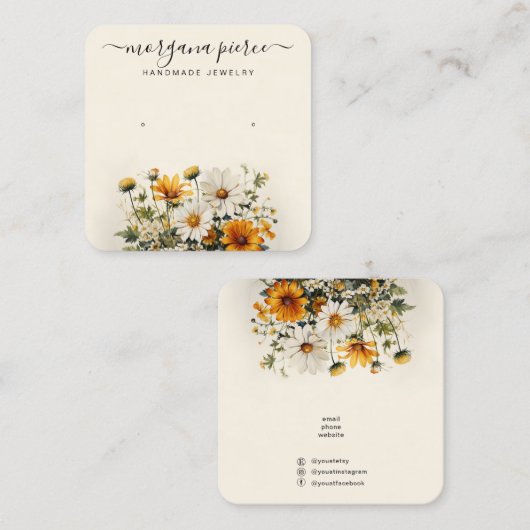 デイジーイヤリング製品表示カード スクエア名刺 (正面/裏面)
