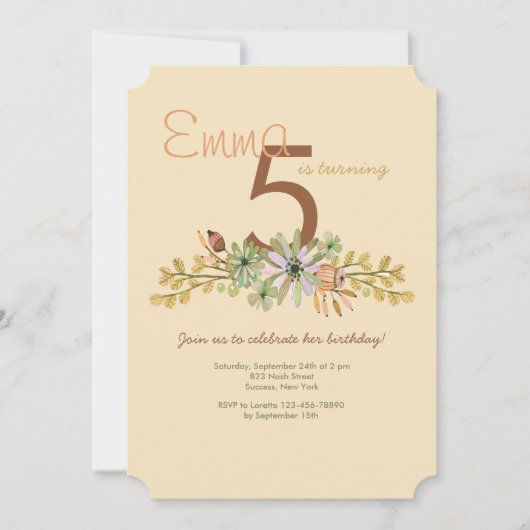 デイジーインコーラル招待状 招待状 (正面)