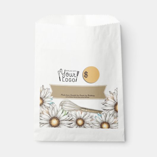 デイジーウィスクパーソナライズされたベーキングベーカリー包装 フェイバーバッグ (正面)