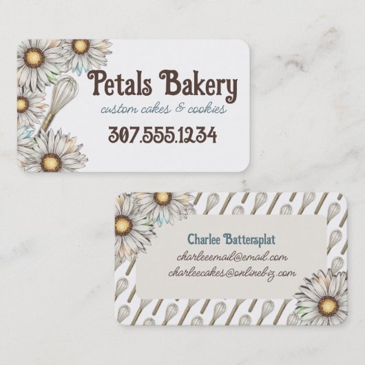 デイジーウィスクベーキングパン結婚リーのケーキのクッキー 名刺 (正面/裏面)