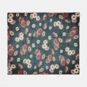 デイジーウィスパーズパステルガーデンブルーグリーンバックグラウンド フリースブランケット (正面(横))