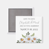 デイジーウェディング日付マグネットを保存 マグネット (正面/裏面)