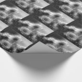 デイジーエレガントの花(白黒) ラッピングペーパー (角)