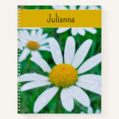 デイジーエレガントフローラパーソナライズされた ノートブック (正面)