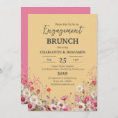 デイジーエレガントフローラ婚約ブランチパーティー 招待状 (正面/裏面)