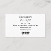 デイジーエレガントフローラ白黒花 名刺 (裏面)