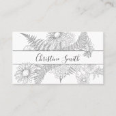 デイジーエレガントフローラ白黒花 名刺 (正面)