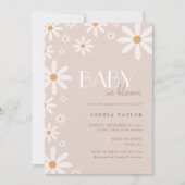 デイジーエレガントベビー開花ベビーシャワー 招待状 (正面)