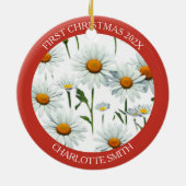 デイジーエレガントボーフローラ初めてのクリスマス セラミックオーナメント (裏面)