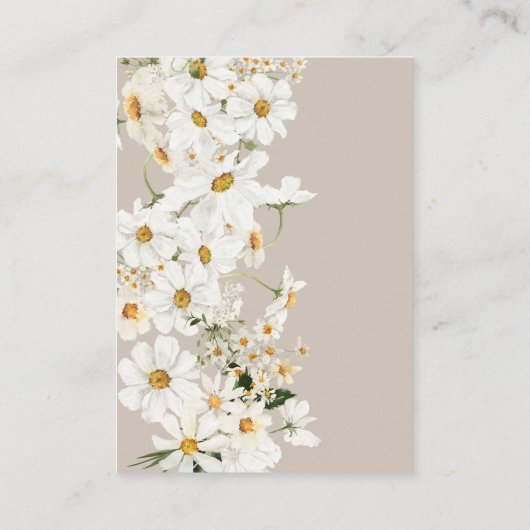 デイジーエレガントワイルドフラワーブライダルシャワーレシピ エンクロージャーカード (裏面)