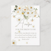 デイジーエレガントワイルドフラワーブライダルシャワーレシピ エンクロージャーカード (正面)