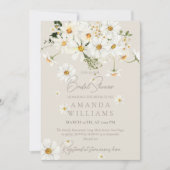 デイジーエレガントワイルドフラワーモダンブライダルシャワー 招待状 (正面)