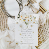 デイジーエレガントワイルドフラワーモダンブライダルシャワー 招待状