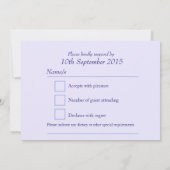 デイジーオステオスペルマムのウェディング招待状 RSVP 招待状 (裏面)