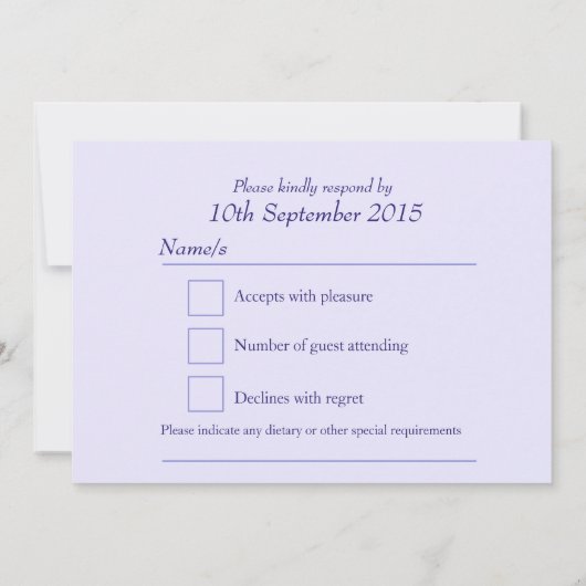 デイジーオステオスペルマムの結婚式招待状の返信 招待状 (裏面)