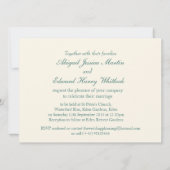 デイジーオステオスペルム結婚式招待状グリーンクリーム 招待状 (裏面)