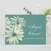 デイジーオステオスペルム結婚式招待状グリーンクリーム 招待状 (スタンド正面)