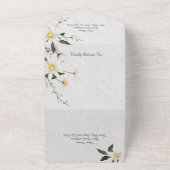 デイジーオンひび割れた白モノグラムの絵を描 オールインワン招待状 (外側)