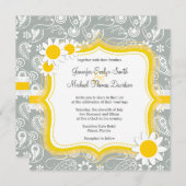 デイジーオンアッシュグレー；グレーペイズリー 招待状 (正面/裏面)
