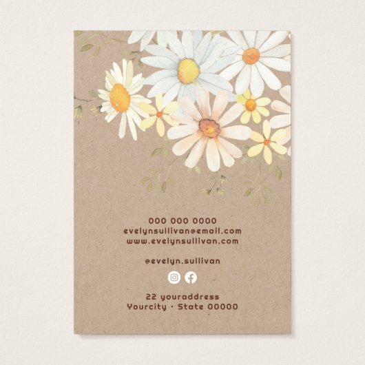 デイジーオンクラフト紙イヤリングディスプレイカード (裏面)