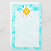 デイジーオンセレステ迷彩柄;カモフラージュ 便箋 (正面/裏面)