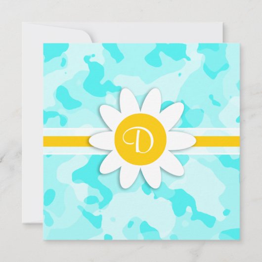 デイジーオンセレステ迷彩柄;カモフラージュ 招待状 (裏面)