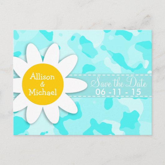 デイジーオンセレステ迷彩柄;カモフラージュ 案内ポストカード (正面)