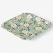 デイジーオンパステルグリーンバックグラウンド ペーパープレート (傾斜あり)