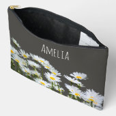 デイジーオンパーソナライズされたグレー アクセサリーポーチ (見開き)