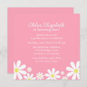 デイジーオンピンクガール誕生日パーティー 招待状 (正面/裏面)