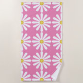 デイジーオンピンクビーチタオル ビーチタオル (正面)