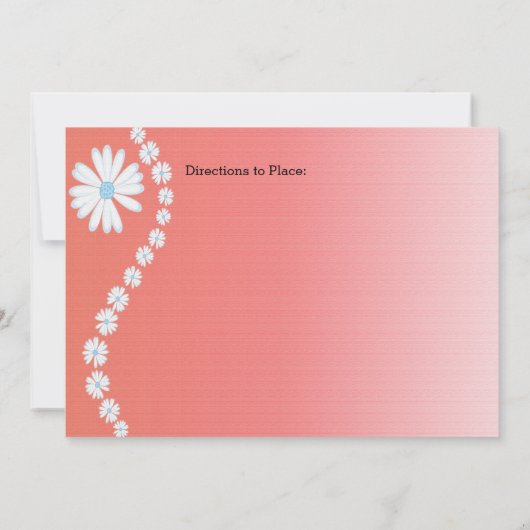 デイジーオンピンク背景ブライダルシャワー招待状 招待状 (裏面)