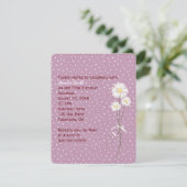 デイジーオン白ピンドット誕生日招待状 招待状 (スタンド正面)