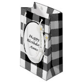 デイジーオン白黒バッファロープレイド スモールペーパーバッグ (正面アングル)