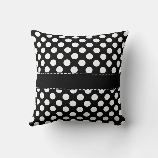 デイジーオン白黒水玉模様 クッション (裏面)