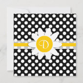 デイジーオン白黒水玉模様 招待状 (裏面)