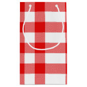 デイジーオン赤と白バッファロープレイド スモールペーパーバッグ (裏面)