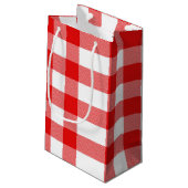 デイジーオン赤と白バッファロープレイド スモールペーパーバッグ (裏面アングル)