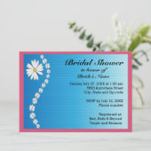 デイジーオン青の背景ブライダルシャワー招待状 招待状 (スタンド正面)