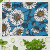 デイジーオン青 キッチンタオル (折り畳み)