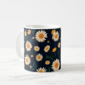 デイジーオンmgsデザインパターン深いブルー コーヒーマグカップ (正面左)