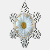 デイジーオーナメント花クリスマスデコレーション スノーフレークピューターオーナメント (右)